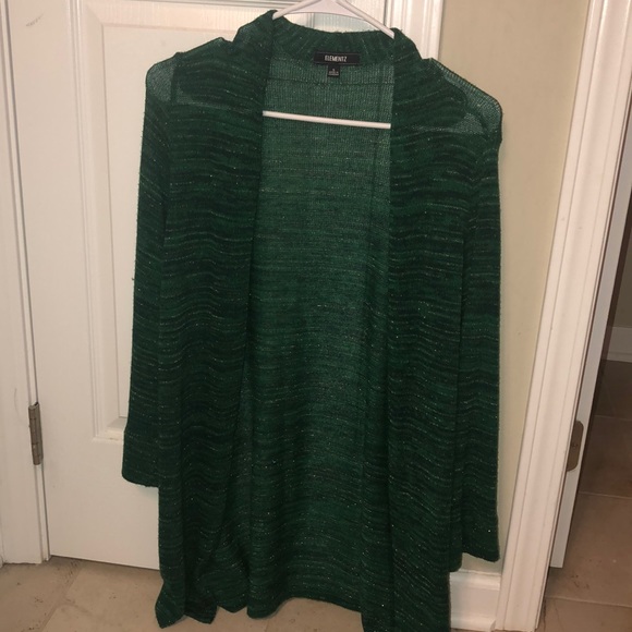 Elementz Sweaters - Green cardigan